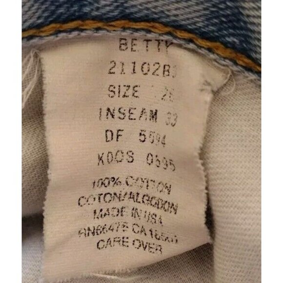 Vintage Buckle Pepe Jeans 26 Betty High Rise Embroidered Raw Cuff - Picture 7 of 15